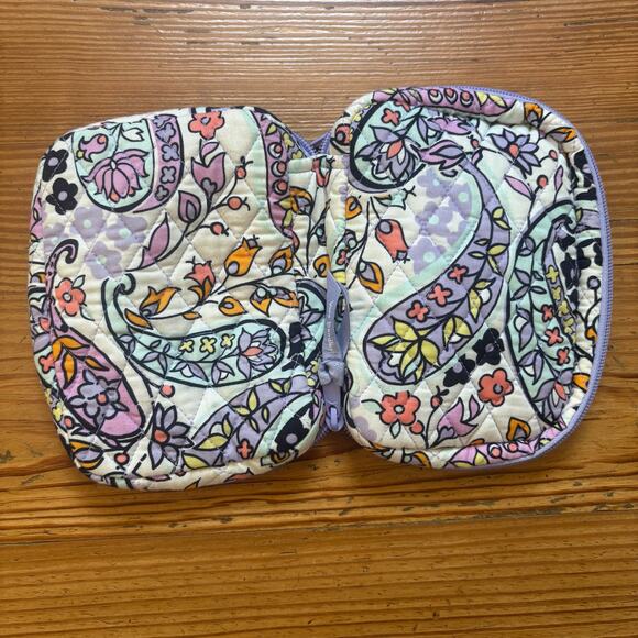 Vera Bradley ivory pink paisley jewelry travel case - Picture 4 of 5